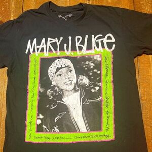 Mary J Blige Graphic T-shirt Women Medium Black Short Sleeve